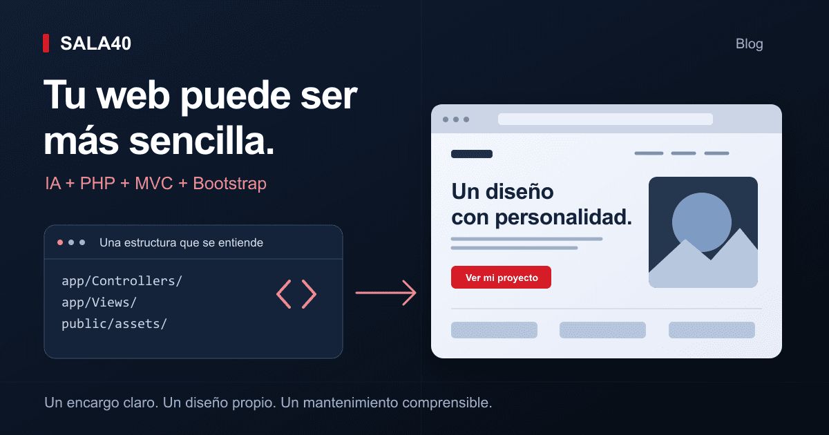 Un encargo claro a la IA se convierte en archivos MVC organizados y en una web con diseño propio