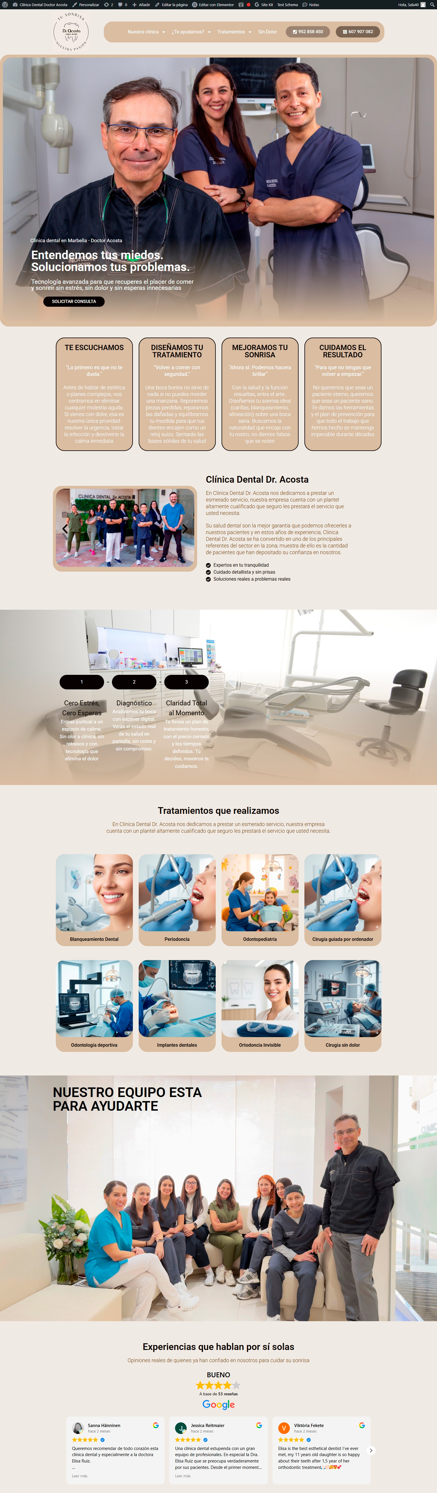 Clínica Dental Acosta - Restyling web y estrategia SEO local